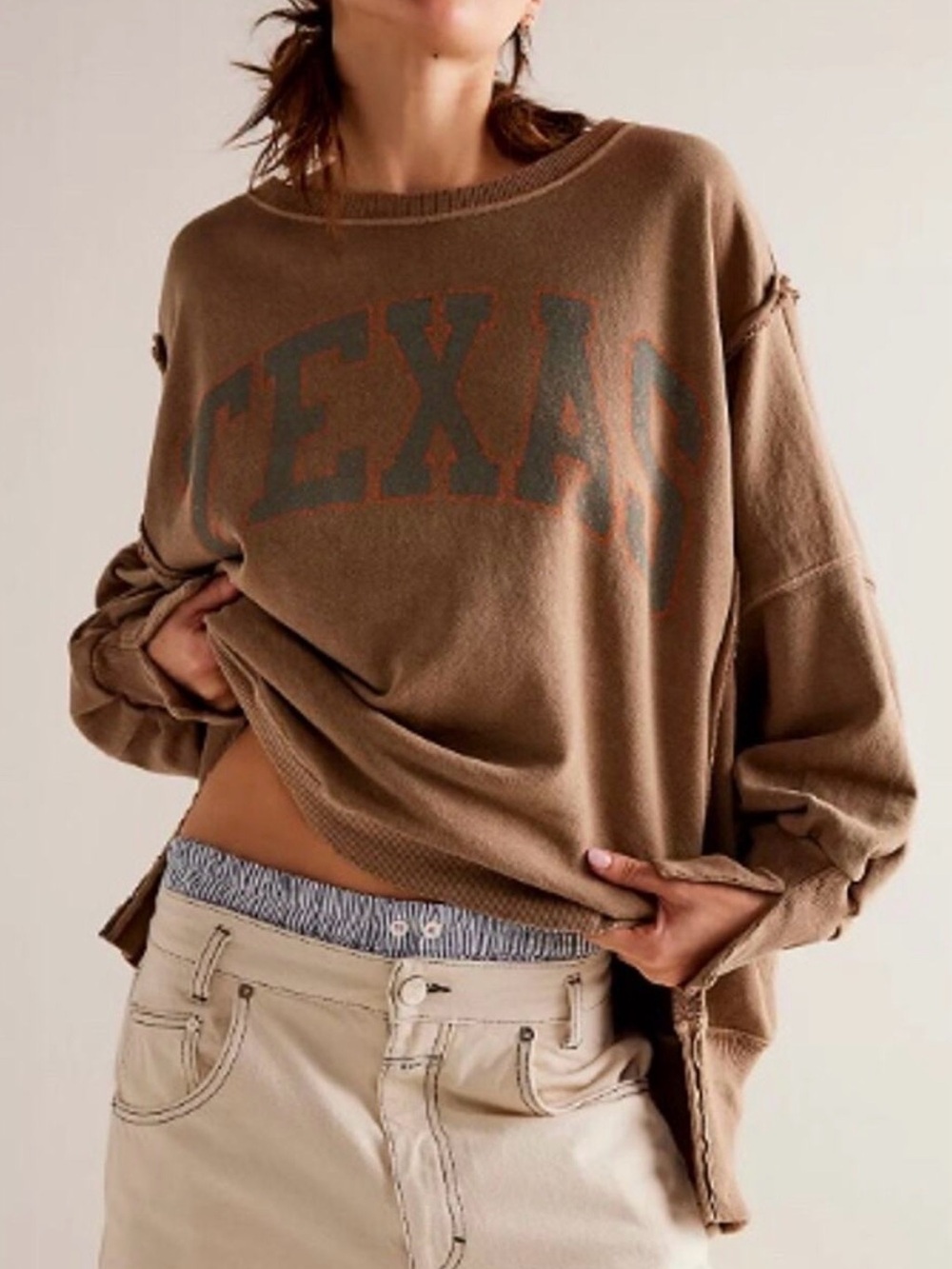 Free People, We the Free Graphic Camden Texas Pullover Size Small